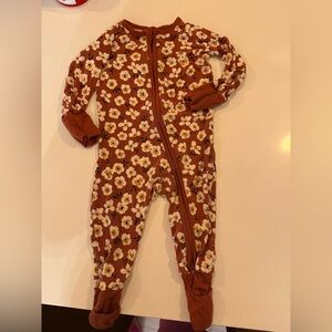 Little Sleepies rust Floral Kids Footie